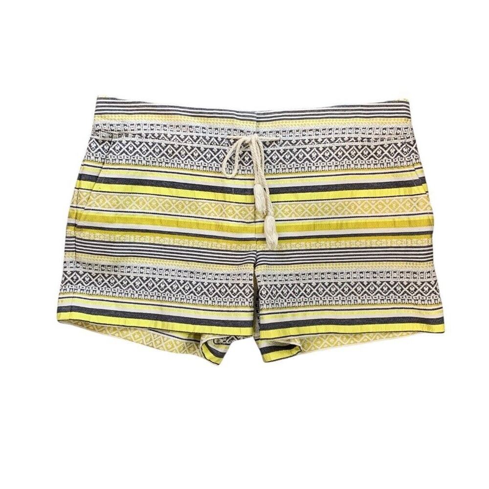 Loft Ann Taylor Shorts Womens 10 Multi Riviera Embroidered Striped Drawstring